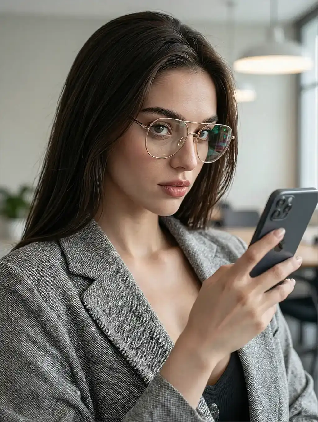 Profile card of a fictional AI character shown inside the app
