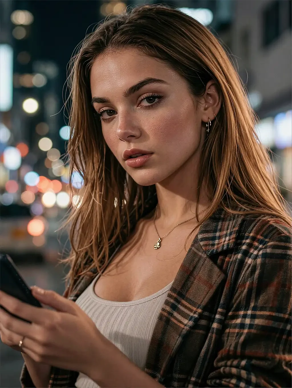 Fictional AI character featured on the first landing page, in a lamplit room